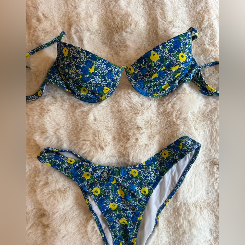 Heavy Manners Blue and Yellow Trim Top